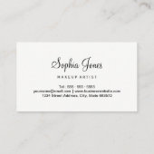 Artiste maquillage Moderne Floral Carte de visite  (Dos)