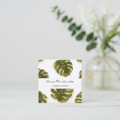 Artiste maquillage Monstera Carré Carte de visite (Debout devant)