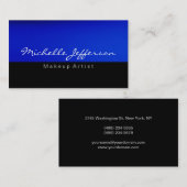 Artiste maquillage noir bleu Carte de visite uniqu (Devant / Derrière)