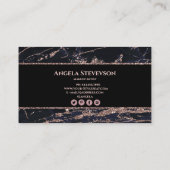 Artiste maquillage Rose or marbre Carte de visite (Dos)