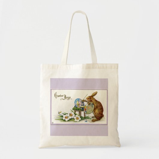 Artiste Pâques Bunny Lavender Sac fourre-tout budg (Devant)