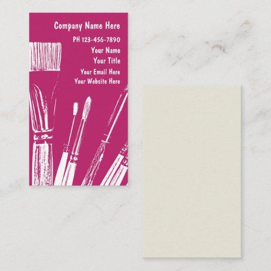 Artiste peintre Cartes de visite (Devant / Derrière)