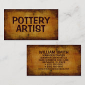 Artiste poterie Carte de visite antique (Devant / Derrière)