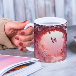 Artistère à la main : La Mug de café papillon 3D
