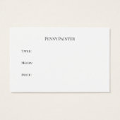 ARTISTES CARTES D'AFFAIRES ET DE TITRE (Dos)