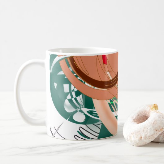Artistic Abstract Coffee Mug Koffiemok (Met donut)