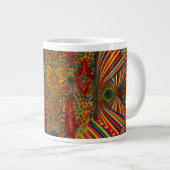 Artistic Abstract Pattern Tie for mug Extra Grote Beker (Voorkant rechts)