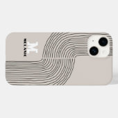 Artistic aesthetic stripes minimal Monogram Case-Mate iPhone Case (Achterkant (horizontaal))