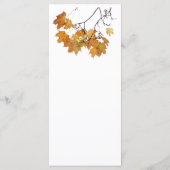 Artistic Automne Feuilles Menu Mariage (Dos)