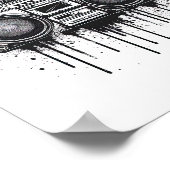 Artistic Black Boombox Poster Wall Art (Hoek)