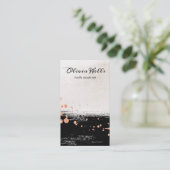 Artistic Black Brushstroke Roos Gold Splatter Visitekaartje (Staand voorkant)