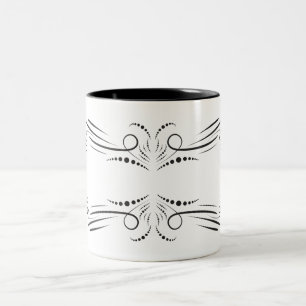 Artistic black white Coffee Mugs Tweekleurige Koffiemok
