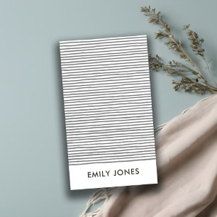 ARTISTIC BLACK WHITE SKETCH STRIPED LINE PATTERN VISITEKAARTJE