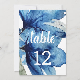 Artistic Blue Floral Waterverf Handbeschilderd Aankondiging