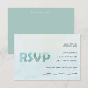 Artistic Blue Herfst Waterverf Kunst RSVP Kaartje