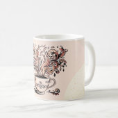 Artistic Boho Botanical Coffee Cup Two-Tone Mug (Devant droit)