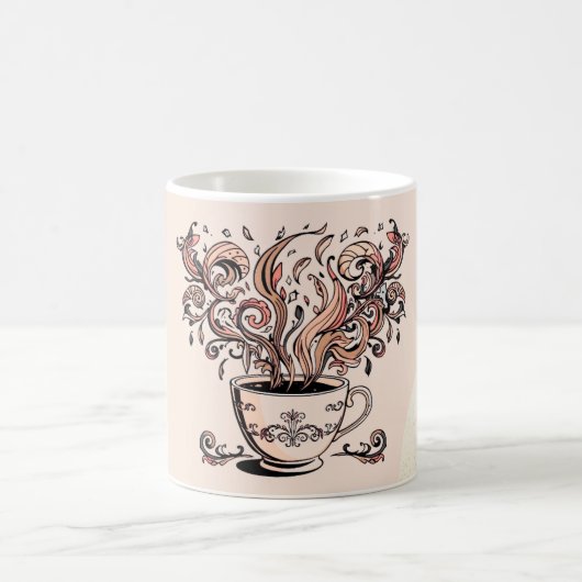Artistic Boho Botanical Coffee Cup Two-Tone Mug (Centre)