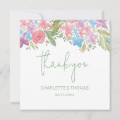 Artistic Boho Wildflower Waterverf Handbeschilderd Bedankkaart (Voorkant)