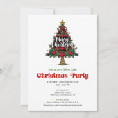Artistic Buffalo Christmas Tree Party Invitation (Devant)