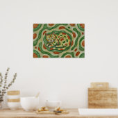 Artistic Calico Cat Camouflage Abstract Pattern Poster (Keuken)