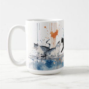 Artistic Cat Lovers Mok - Abstracte Waterverf Katt