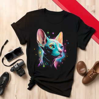 Artistic Cat T-shirt Kleurrijke Kattenliefhebber