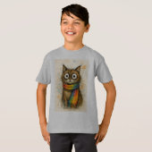Artistic Cat with Glasses Kids T-Shirt - Fun Felin (Devant entier)