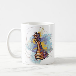 Artistic Chess King Coffee Mok – Abstracte kleur