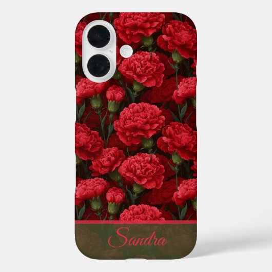 Artistic Christmas Gift Carnation Flower Name Case-Mate iPhone Case (Achterkant)