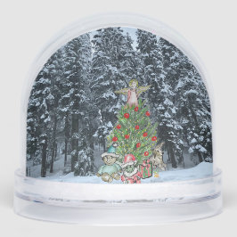 Artistic Christmas Tree Scene Snow Globe Sneeuwbol