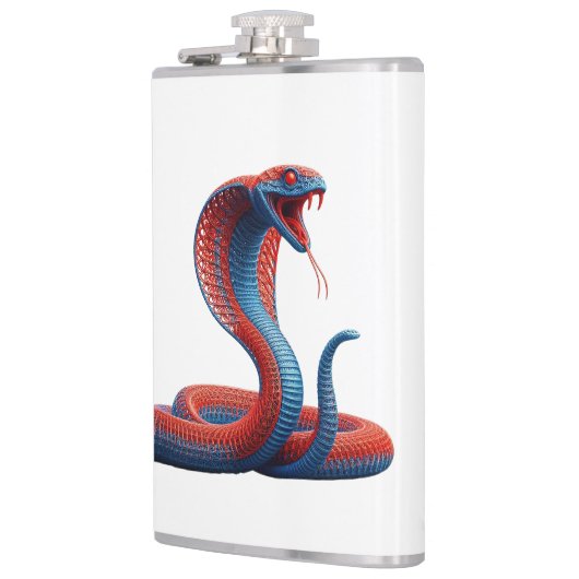 Artistic Cobra Graphic Hip Flask - Vibrant Serpent Heupfles (Links)