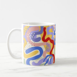Artistic Coffee Mok – Rood, Blauw & Geel