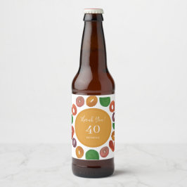 Artistic Colorful Fall Paper Plate Bier Etiket