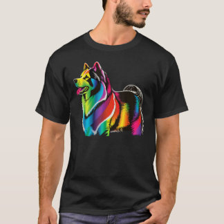 Artistic Colorful Pop Art painted Alaskan Malamute T-shirt
