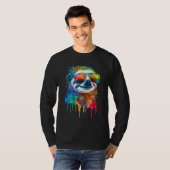 Artistic Colorful Pop painted Sloth T-shirt (Voorkant volledig)