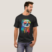 Artistic Colorful Pop painted Sloth T-shirt (Voorkant volledig)