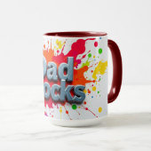 Artistic Dad Rocks Color Burst Mug Mok (Voorkant rechts)