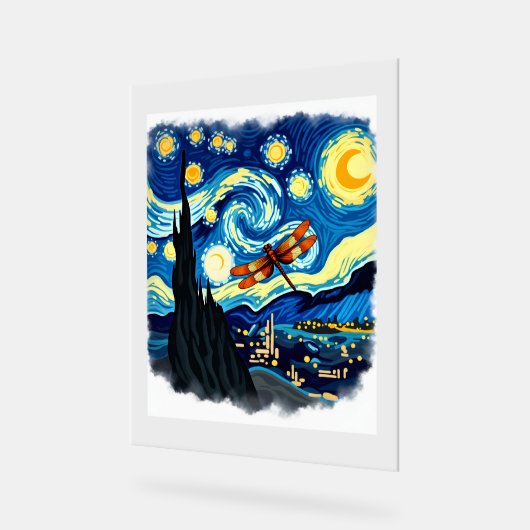 Artistic Dragonfly Shirt Sterrennacht Dragonfly Acryl Bord (Hoek)