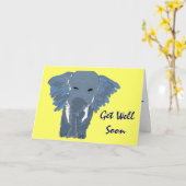 Artistic Elephant Get Well Soon Kaart (Gele Bloem)