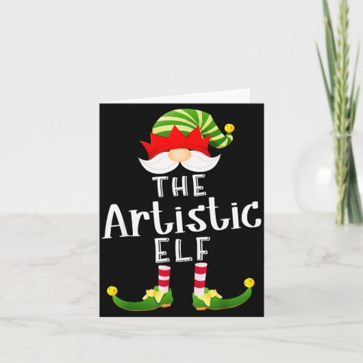 Artistic Elf Group Christmas Funny Pajama Party Kaart (Voorkant)