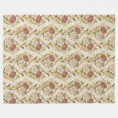 Artistic Floral Damask Stromende  Patronen Fleece Deken (Voorkant (Horizontaal))