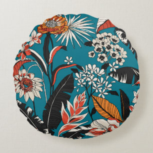 Artistic Floral Deco: naadloos patroon Rond Kussen