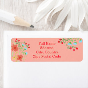 Artistic Floral Joli Retourner Adresse Étiquette