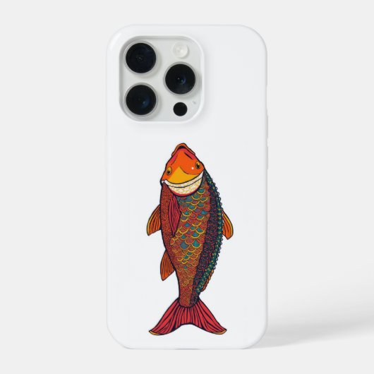 Artistic Folk Art Fish with Intricate Phone Case (Verso)