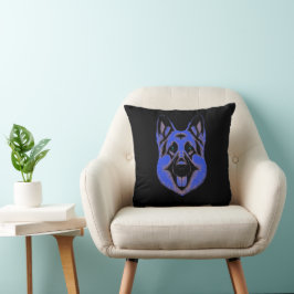 Artistic German Shepherd Blue & Black Design Kussen