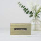 ARTISTIC GOLD FAUX SKETCH STRIPED LINE PATTERN VISITEKAARTJE (Staand voorkant)