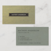 ARTISTIC GOLD FAUX SKETCH STRIPED LINE PATTERN VISITEKAARTJE (Voorkant / Achterkant)