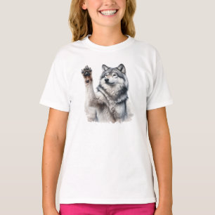 Artistic Grey Wolf in waterverf T-shirt