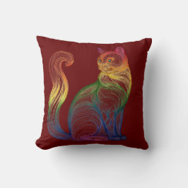Artistic Home Decor Vibrant Swirl Cat Kussen
