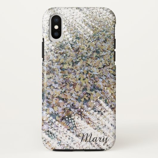 Artistic Leaf Snow iPhone hoesje - Gepersonaliseer (Achterkant)